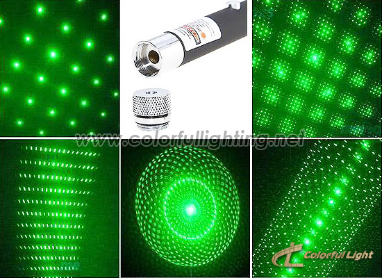 5mw-150mw Green Laser Pointer With Five Tops Effect